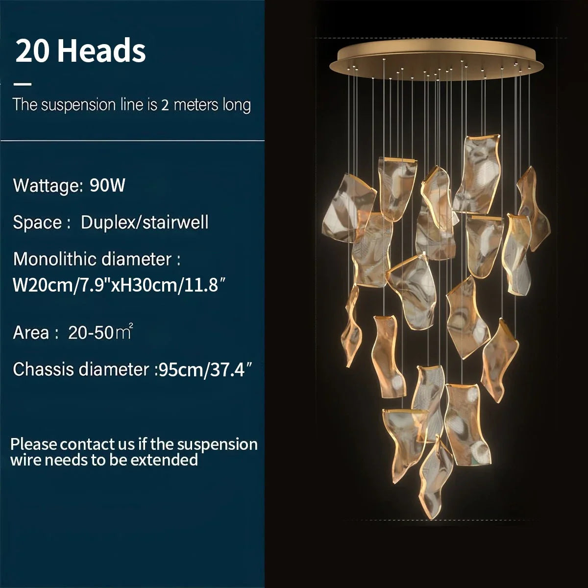 flairel Light Luxury Art Large Chandelier