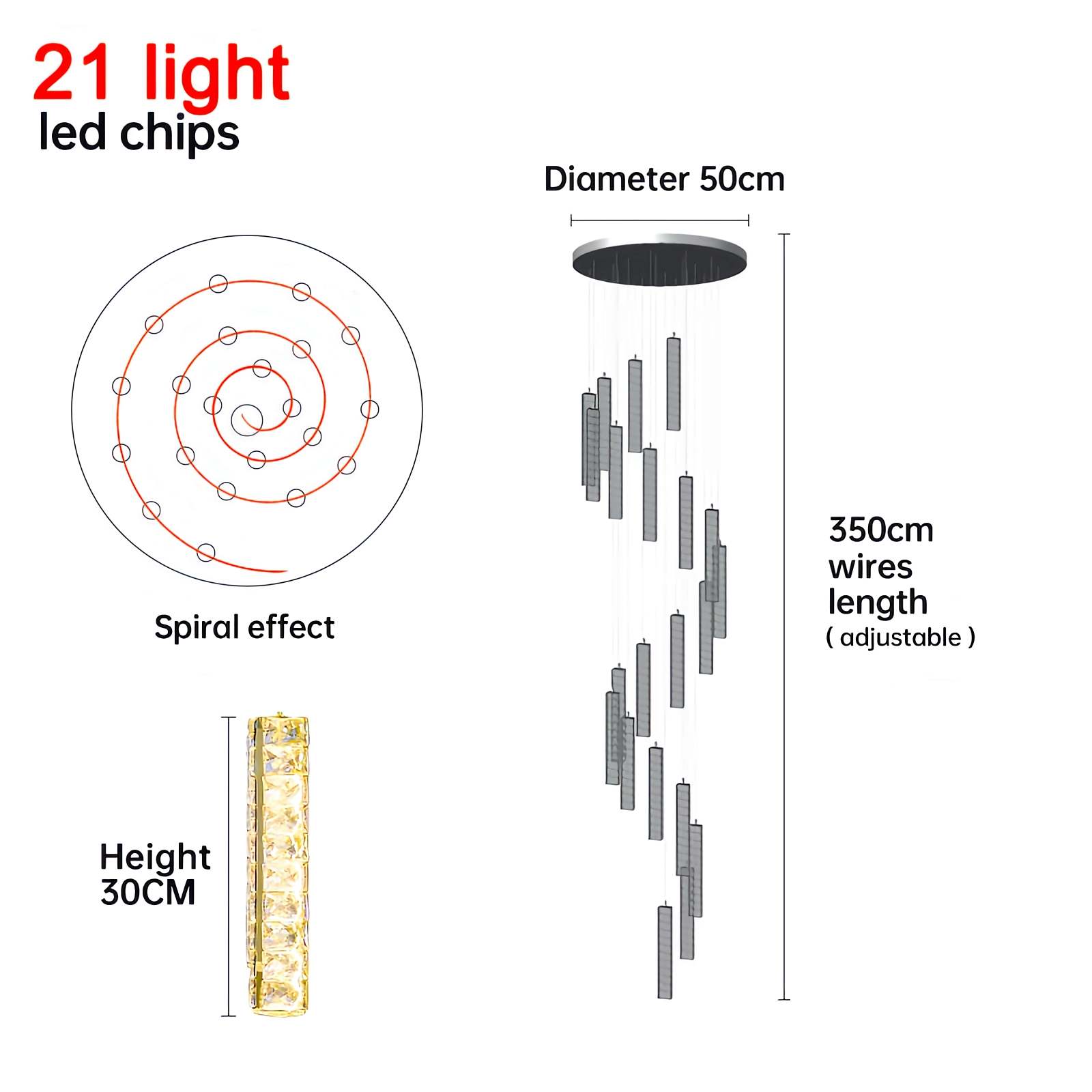 flairel Nordic Crystal LED Chandelier