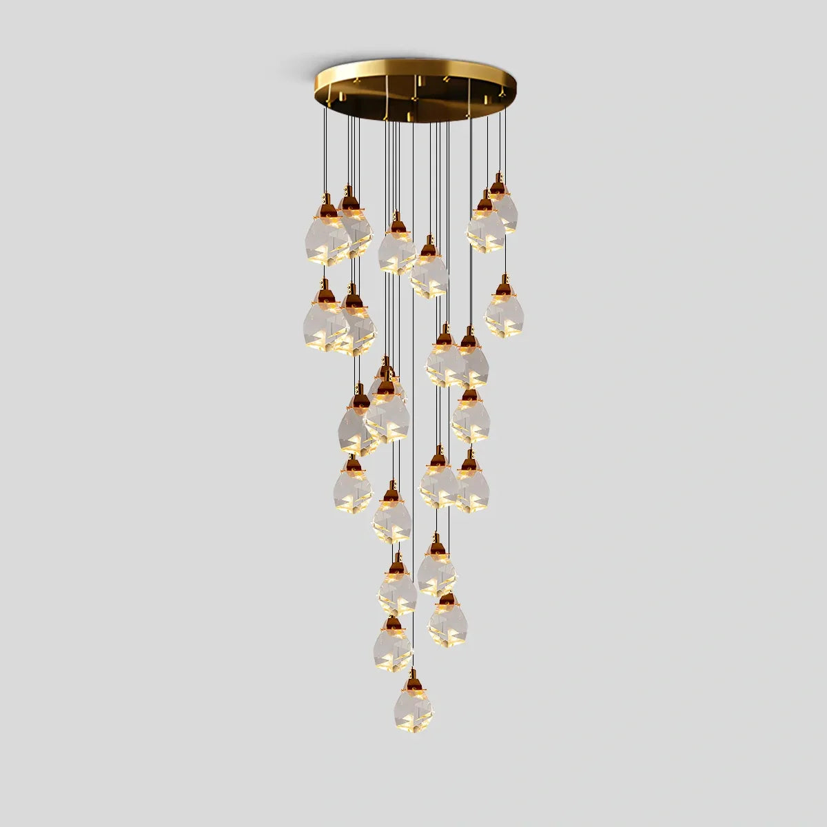 flairel Rock Crystal Rain Chandelier for Living Room