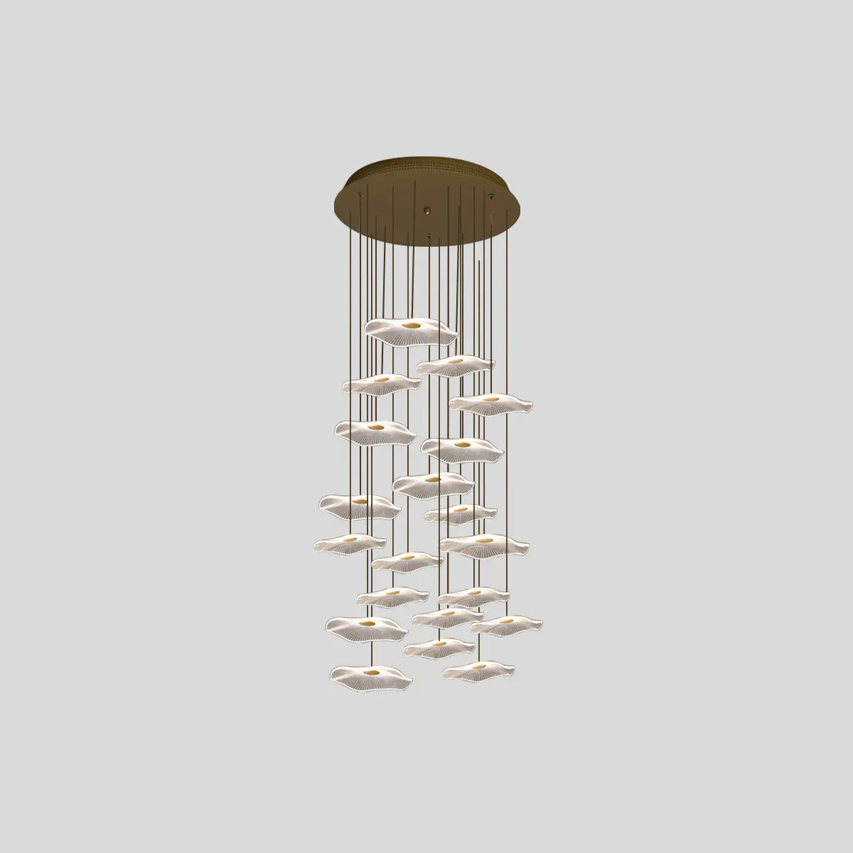 flairel Rotasu Lotus Leaf Staircase Chandelier
