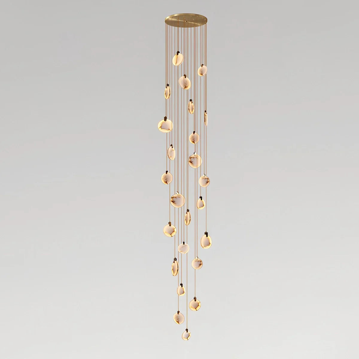 flairel Moonshade Natural Alabaster Pendant Chandelier