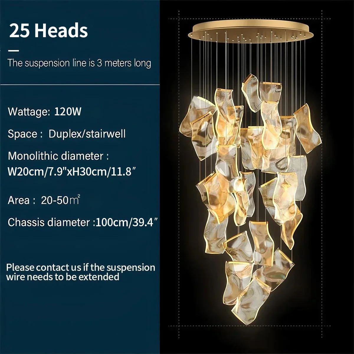 flairel Light Luxury Art Large Chandelier