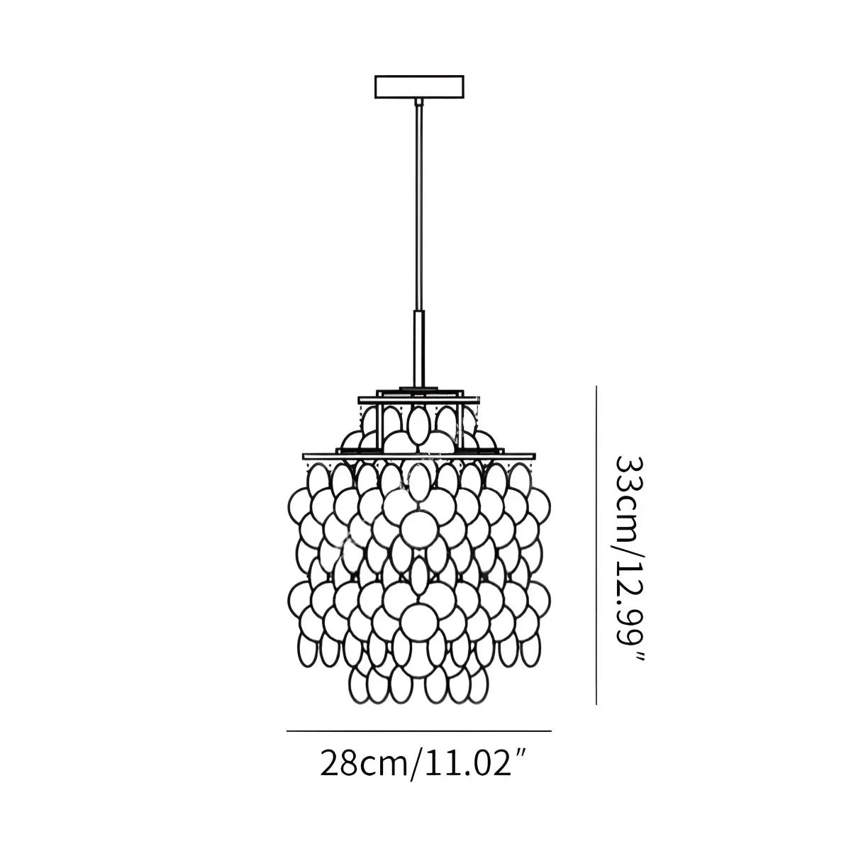 flairel Round Shell Chandelier for Bedroom Living Room