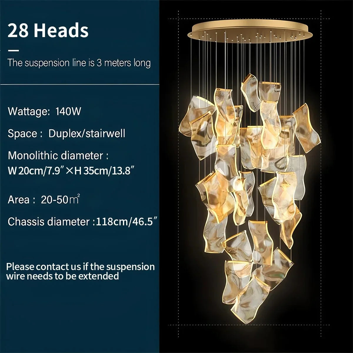 flairel Light Luxury Art Large Chandelier