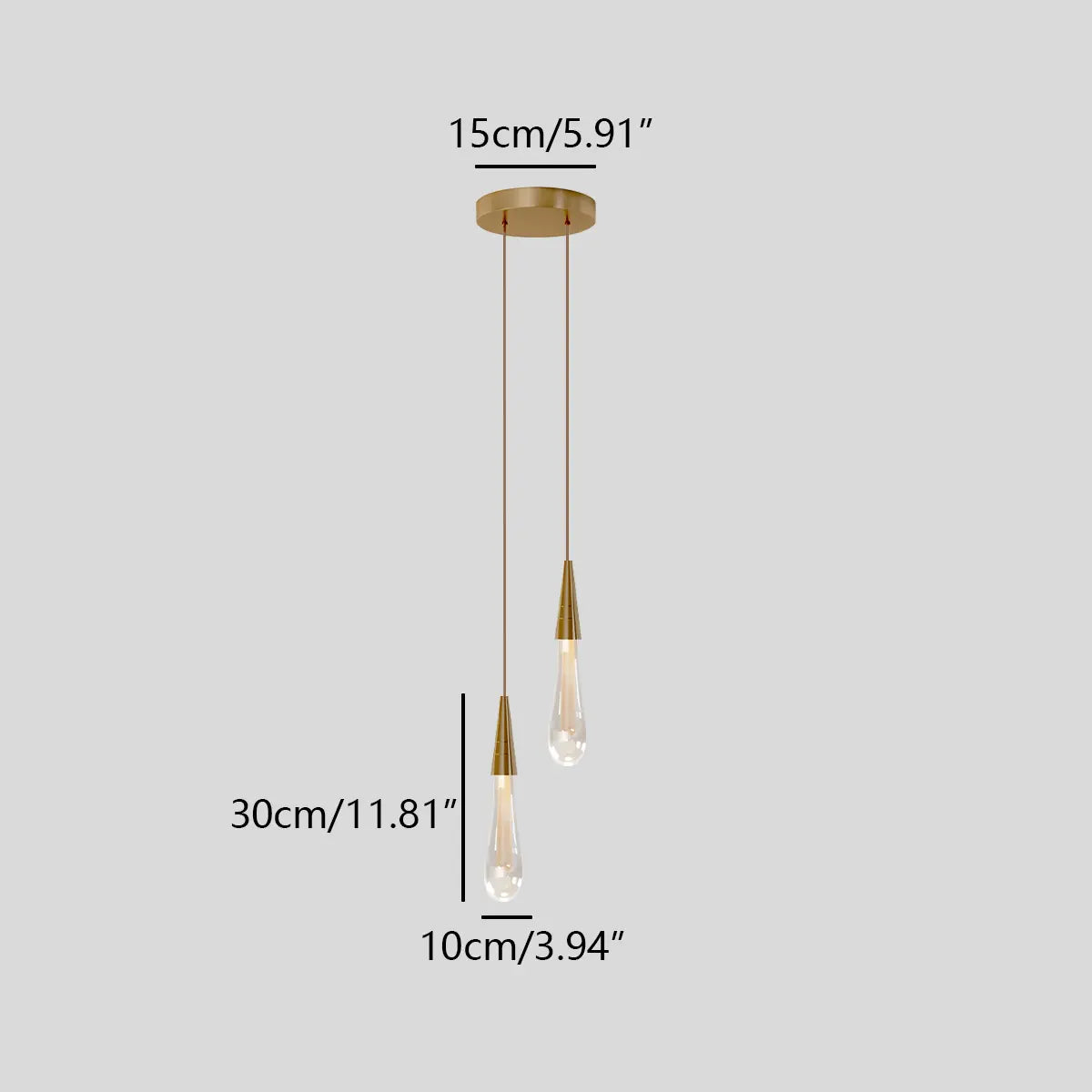 flairel Drop Crystal Chrome Pendant Light for Bedroom