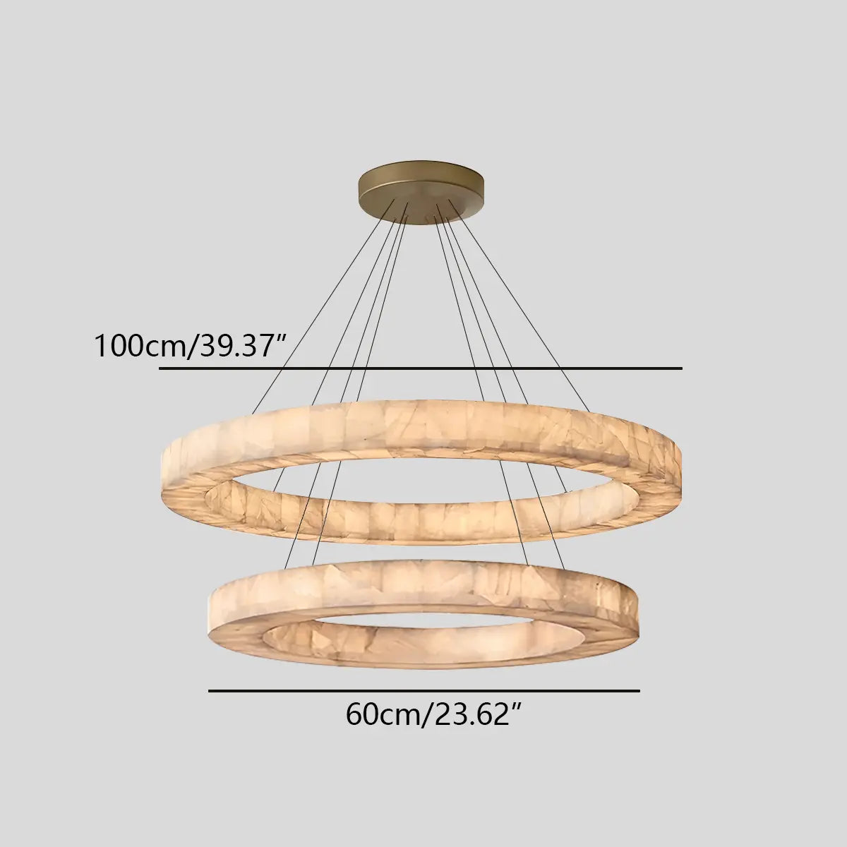 flairel Teva Round Spanish Alabaster Chandelier for Living Room