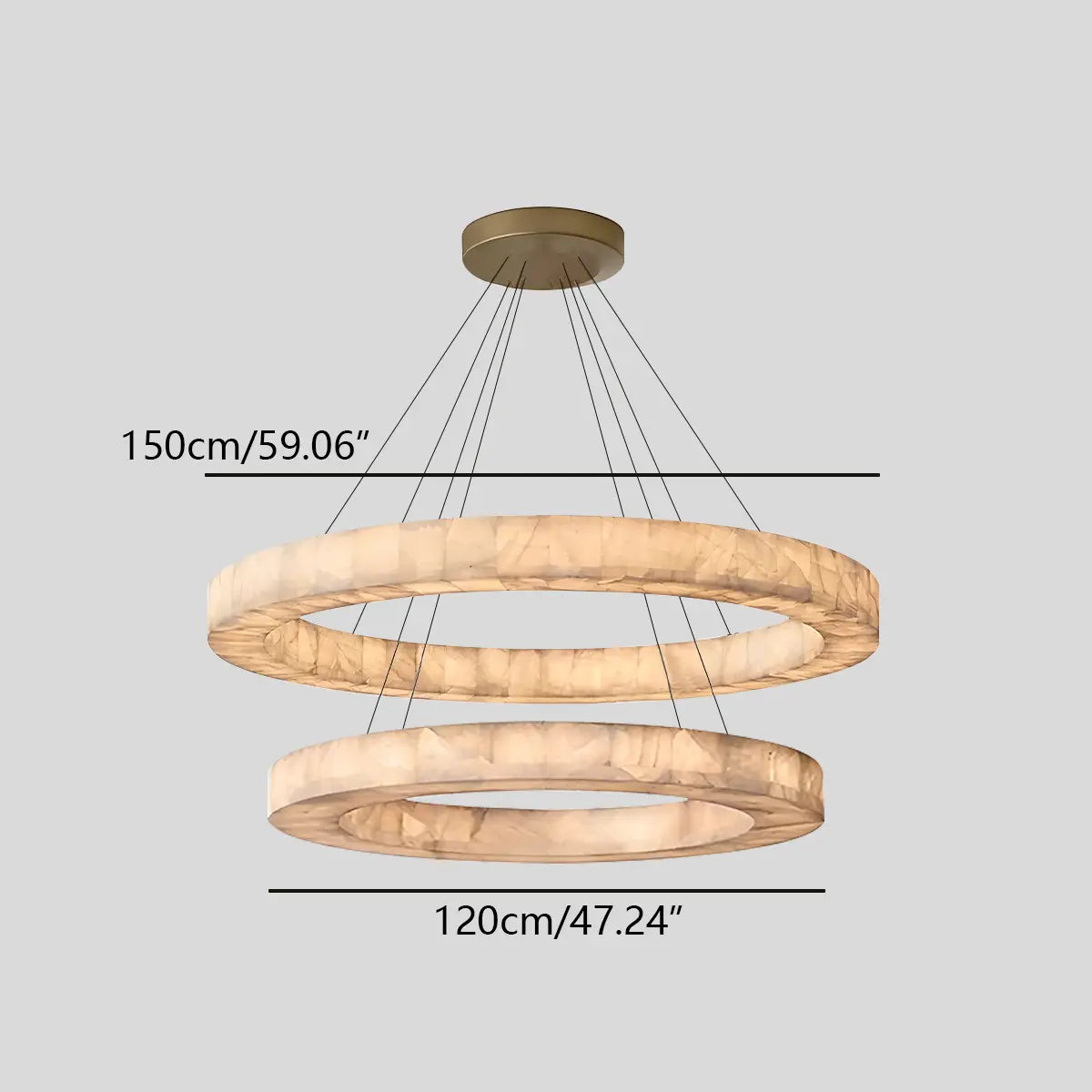 flairel Teva Round Spanish Alabaster Chandelier for Living Room