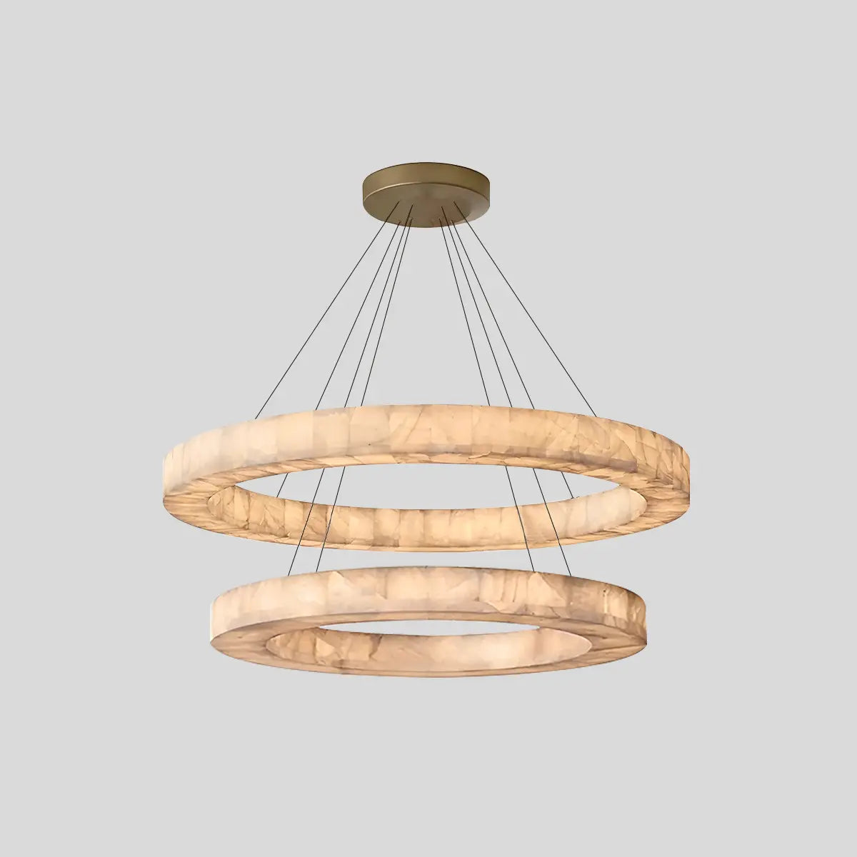 flairel Teva Round Spanish Alabaster Chandelier for Living Room