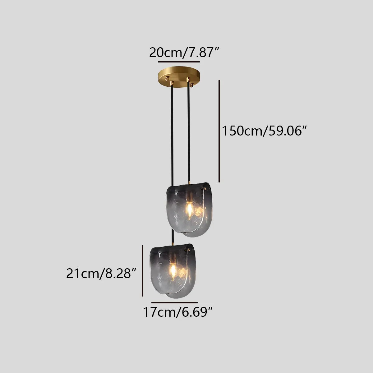 flairel Modern Gradient Glass Pendant Light for Bedside