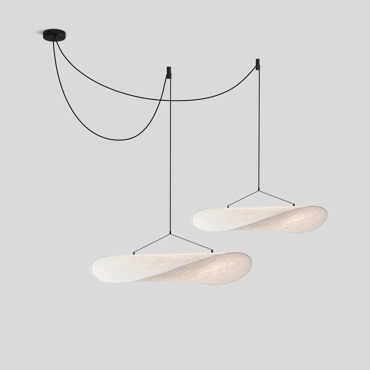 flairel Zen Art Cloud Shape Silk Pendant Light for Living Room