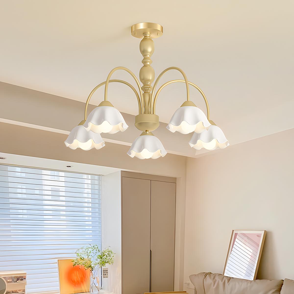 flairel French Pastoral Style Flower Chandelier