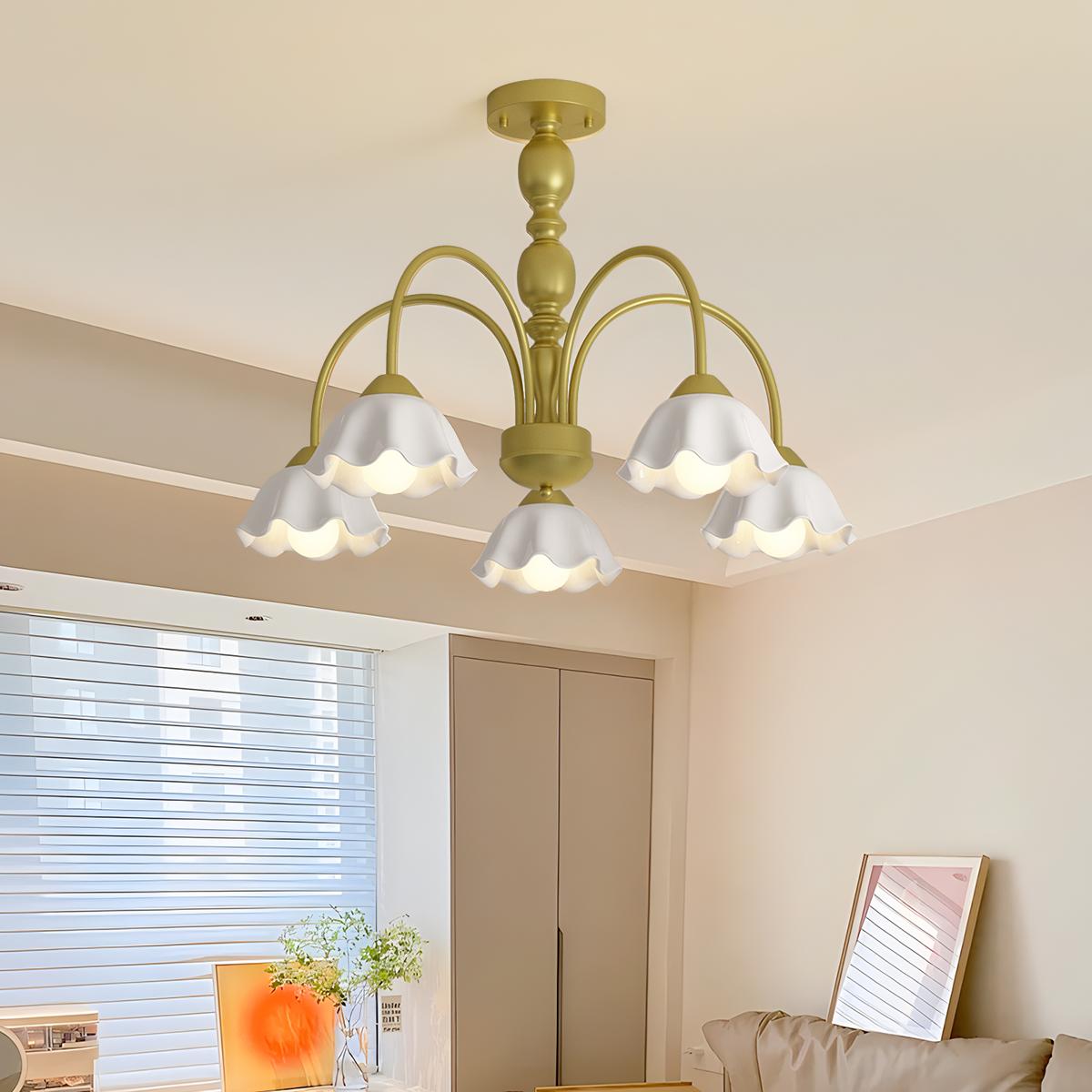 flairel French Pastoral Style Flower Chandelier