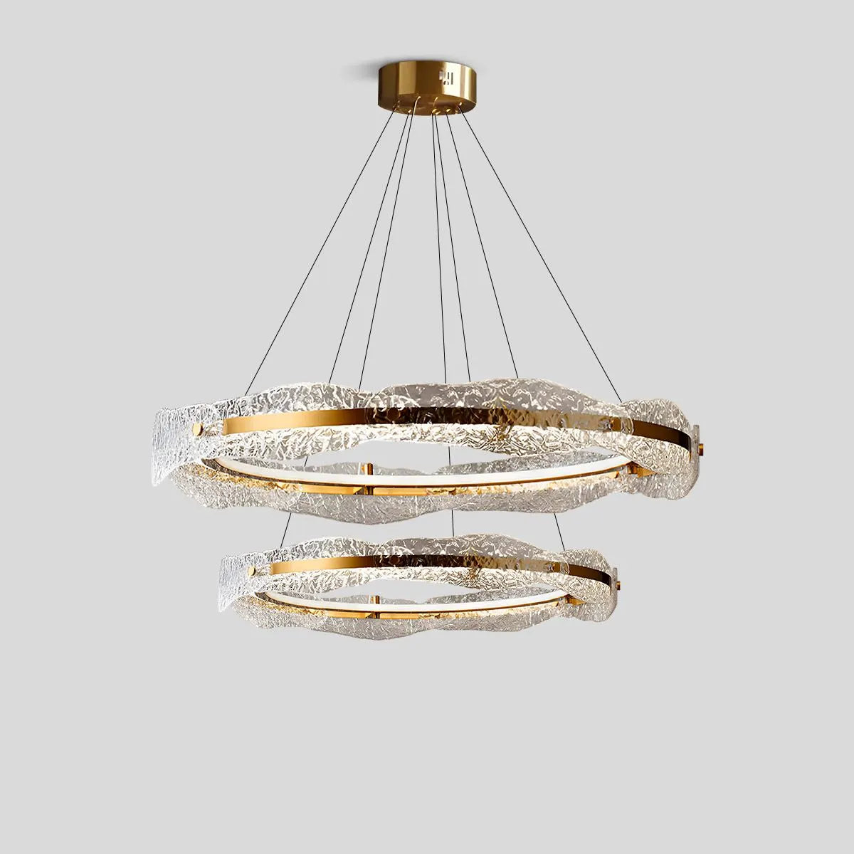 flairel Water Pattern Glass Chandelier for Living Room