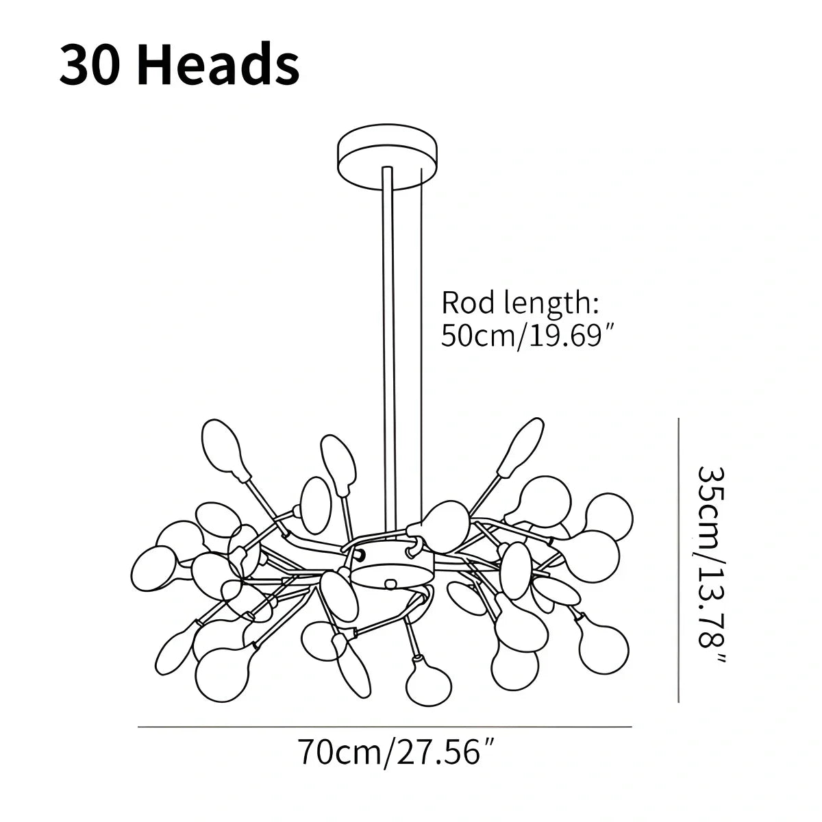 flairel Firefly Sputnik LED Chandelier