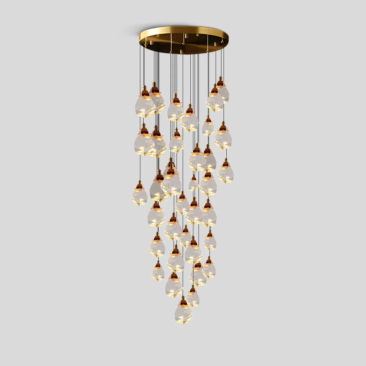 flairel Rock Crystal Rain Chandelier for Living Room