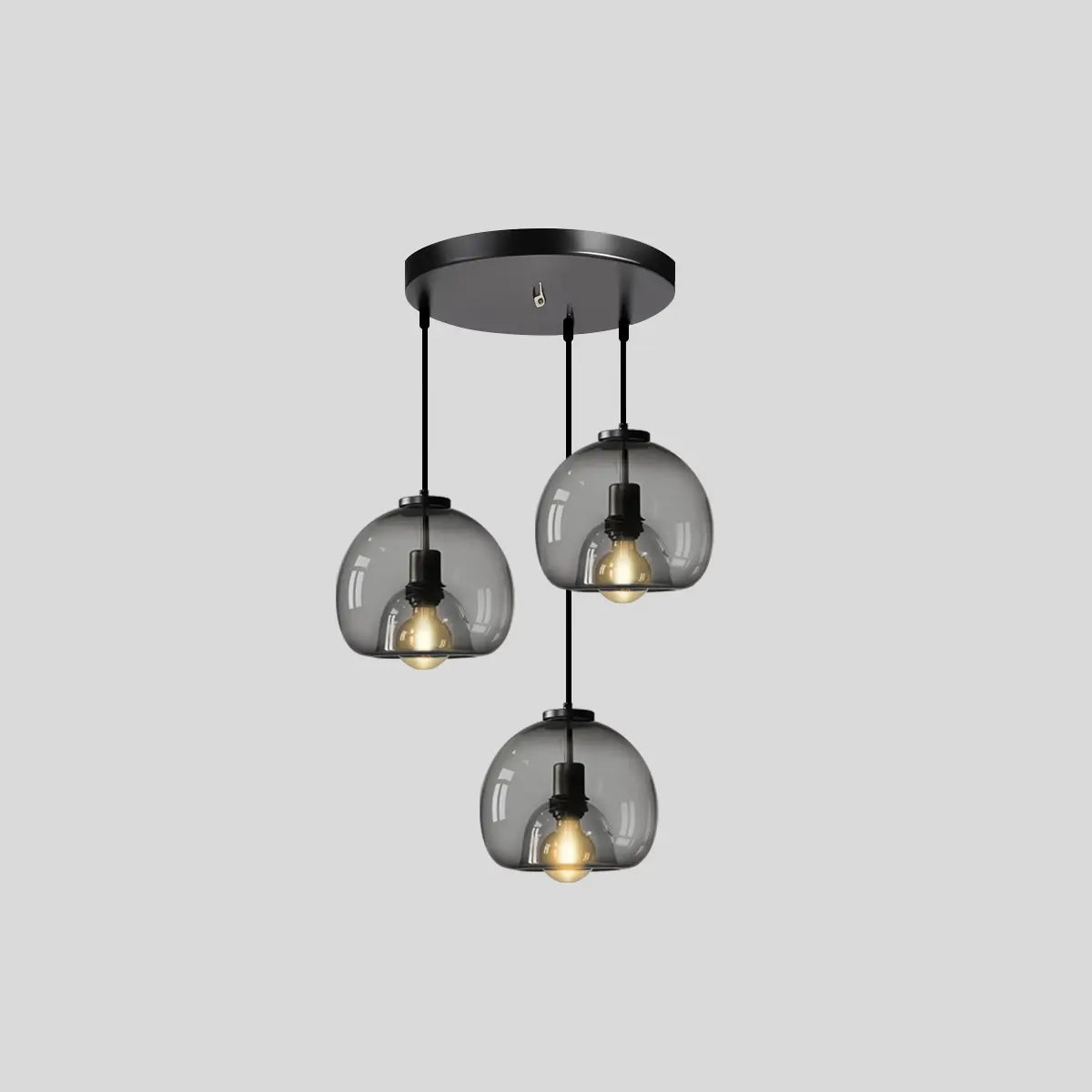 flairel Smoky Grey Glass Pendant Light