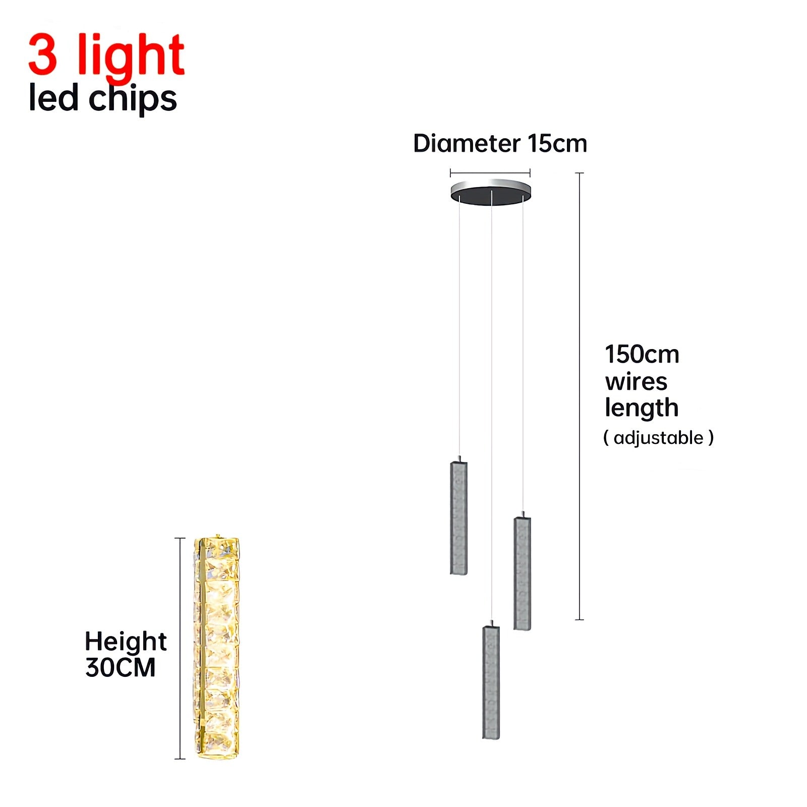 flairel Nordic Crystal LED Chandelier