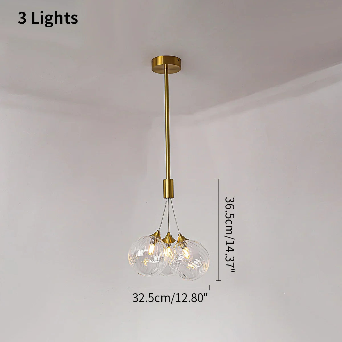 flairel Luxury All Copper Glass Bubble Ball Chandelier