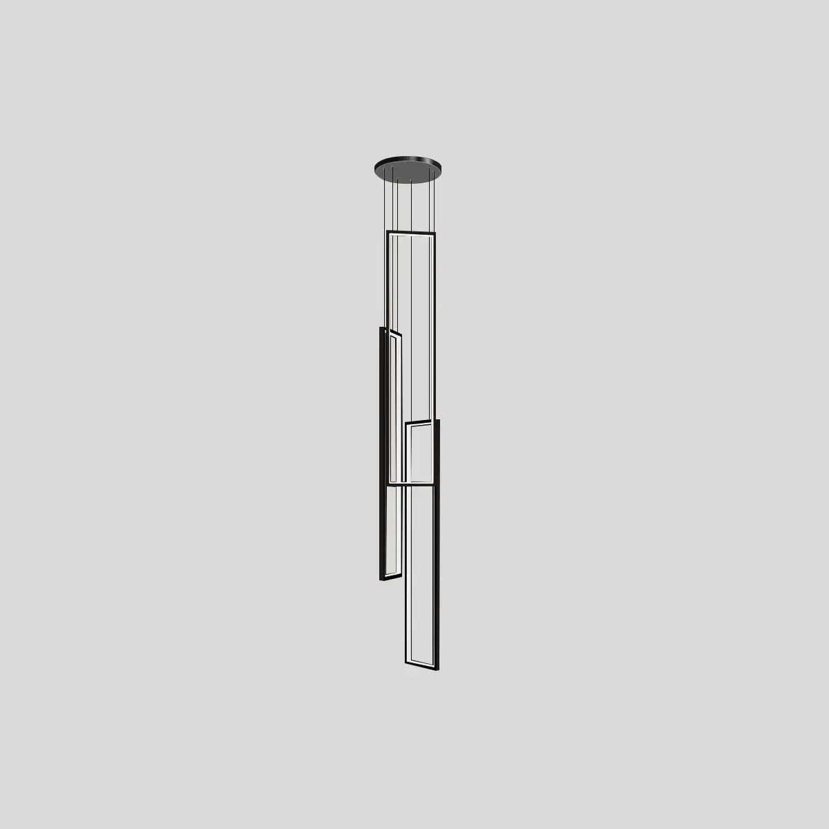 flairel Aldarj Rectangular LED Staircase Chandelier