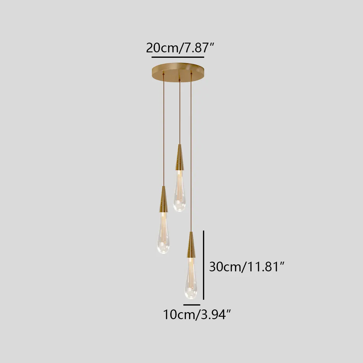 flairel Drop Crystal Chrome Pendant Light for Bedroom