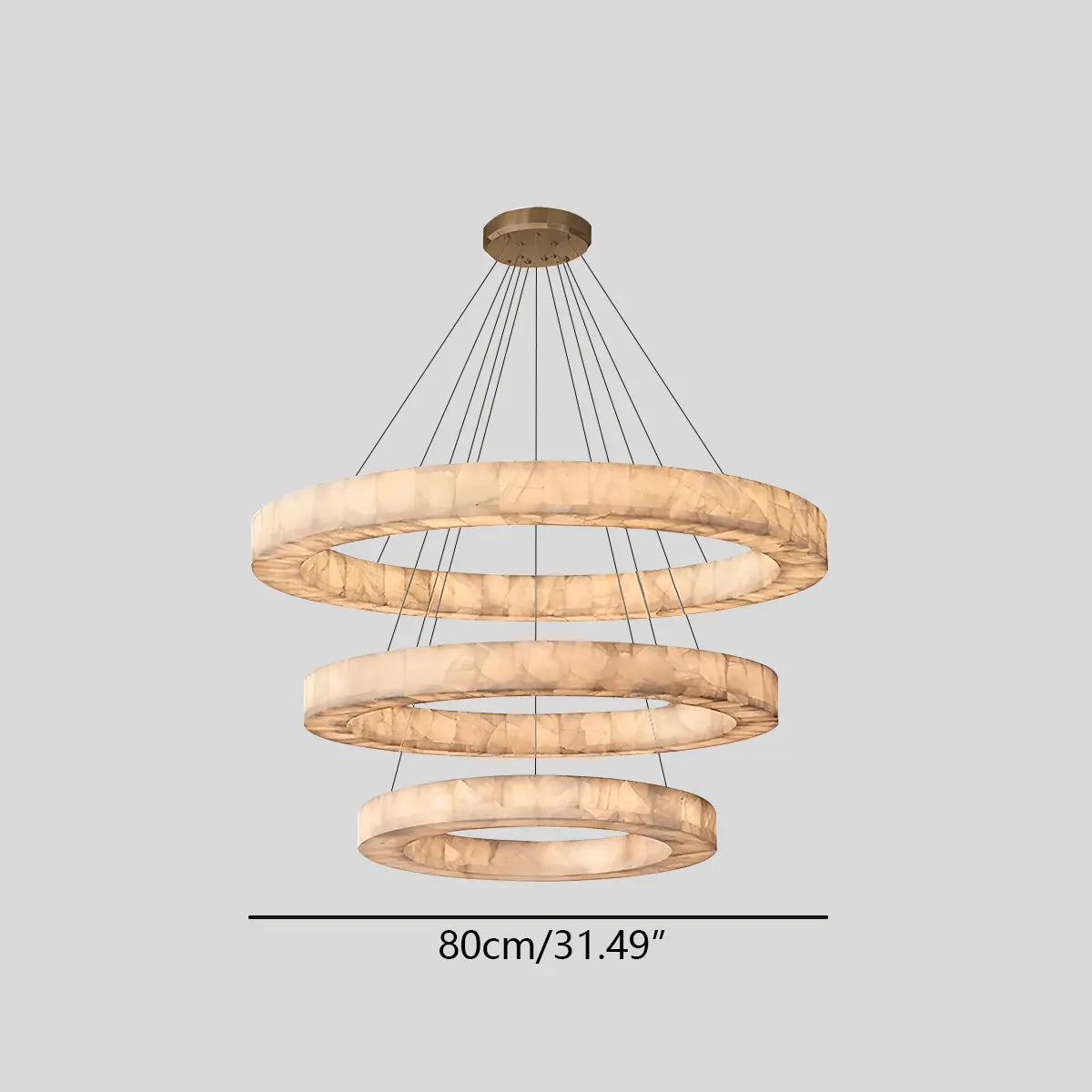 flairel Teva Round Spanish Alabaster Chandelier for Living Room