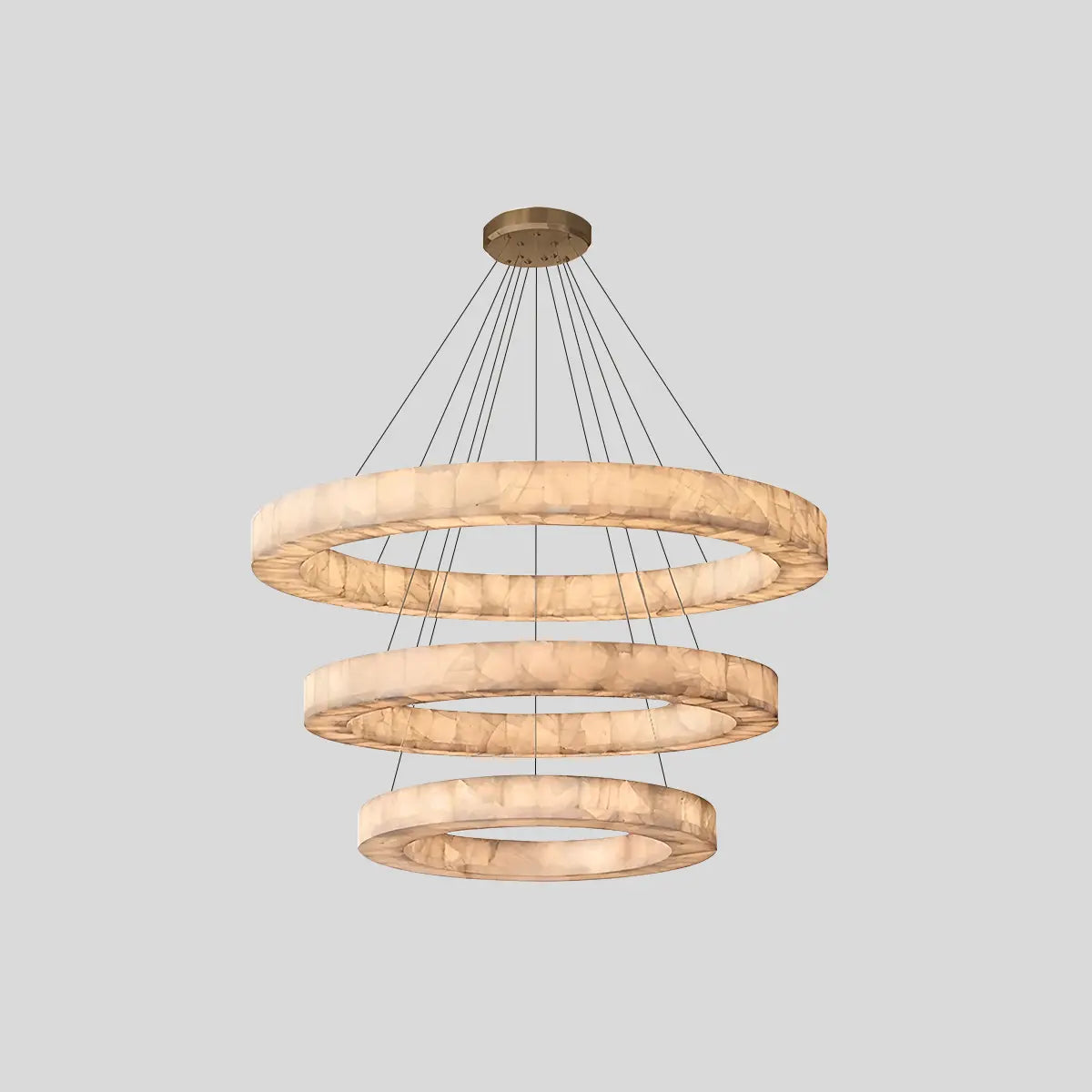 flairel Teva Round Spanish Alabaster Chandelier for Living Room