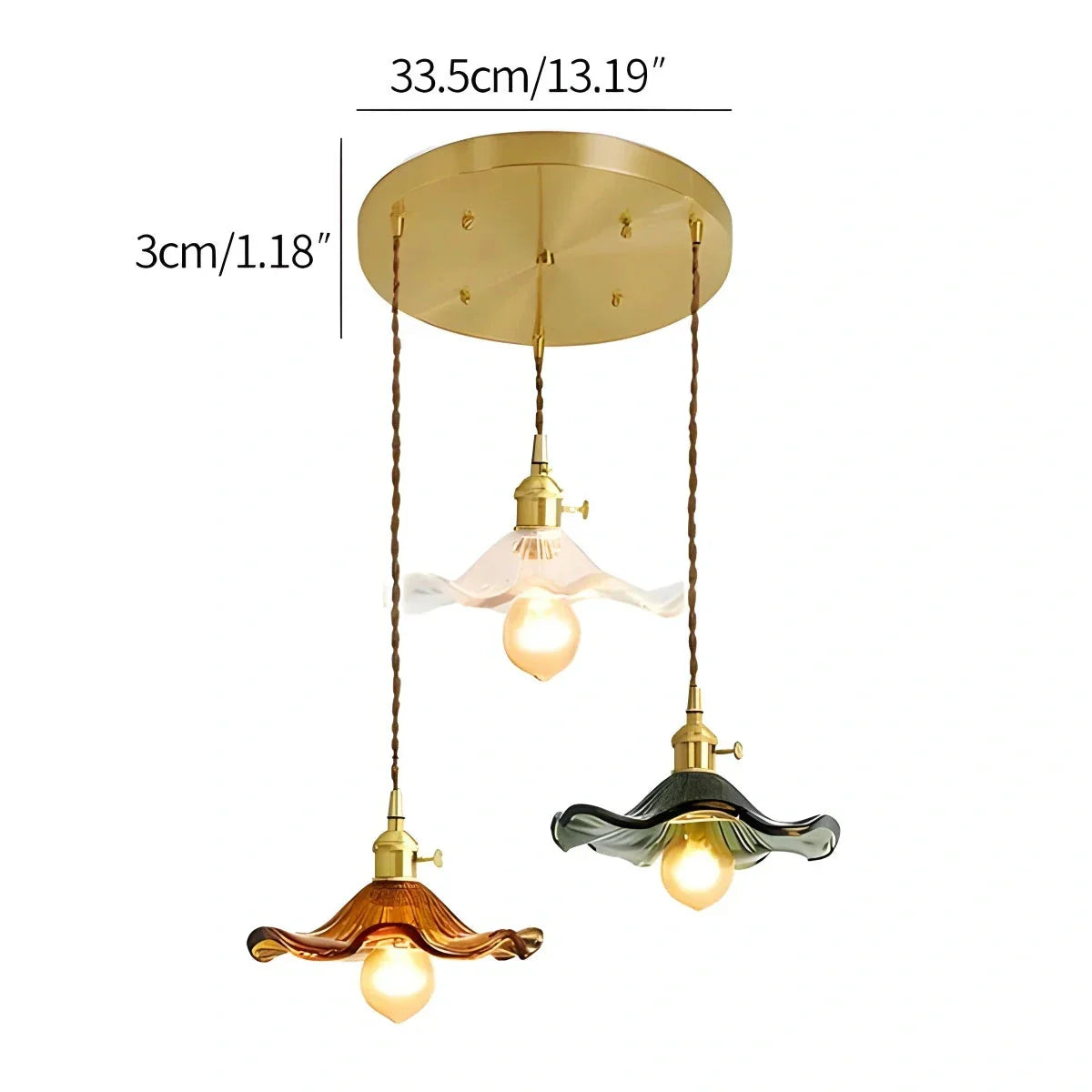 flairel Nordic Japanese Glass Chandelier for Living Room