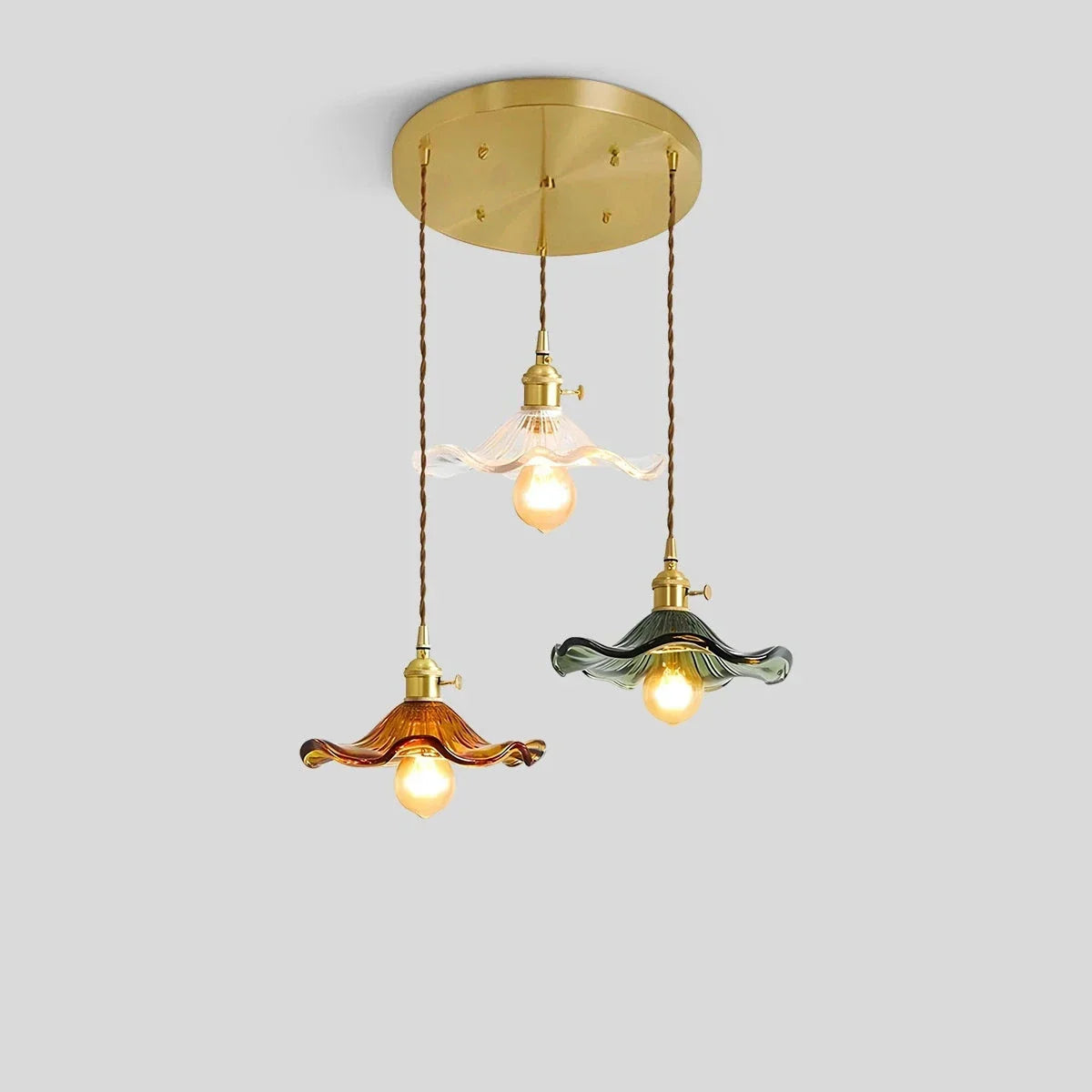 flairel Nordic Japanese Glass Chandelier for Living Room