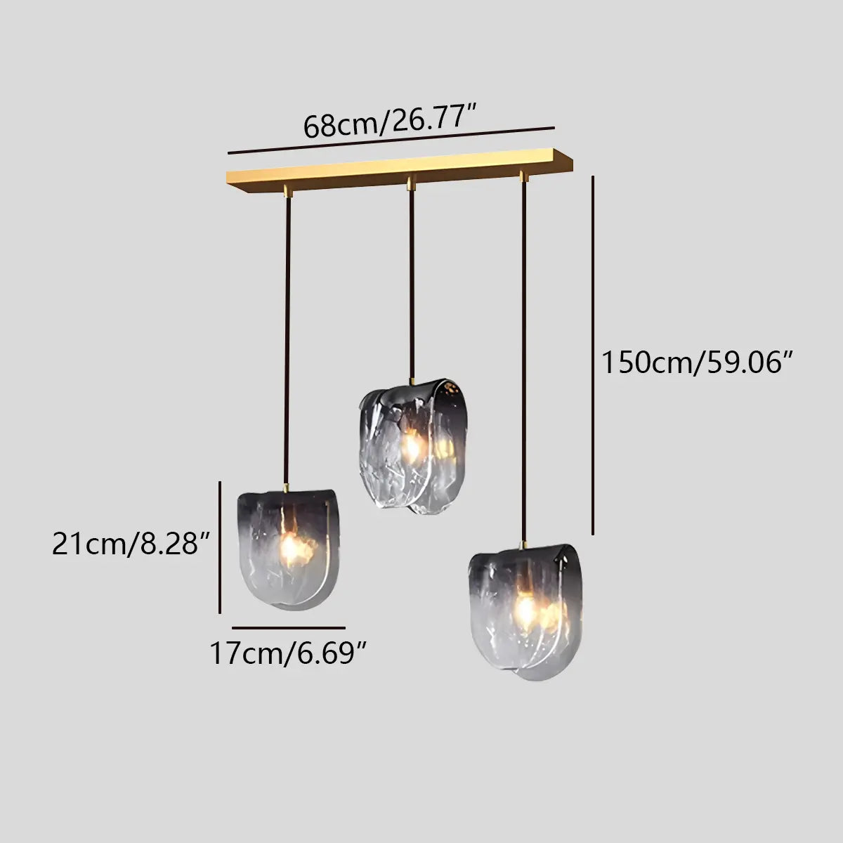flairel Modern Gradient Glass Pendant Light for Bedside