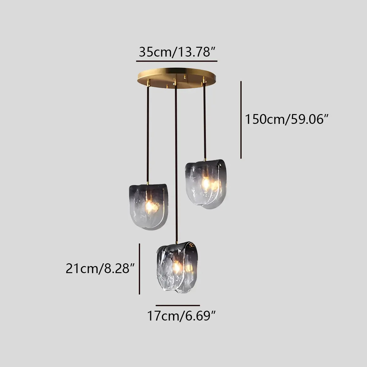 flairel Modern Gradient Glass Pendant Light for Bedside