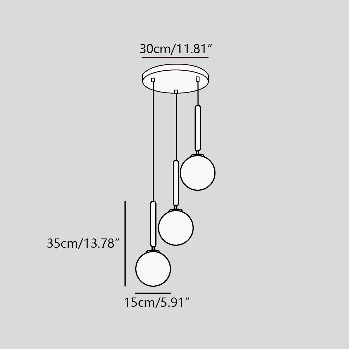 flairel Temen Globe Glass Pendant Light for Kitchen Island