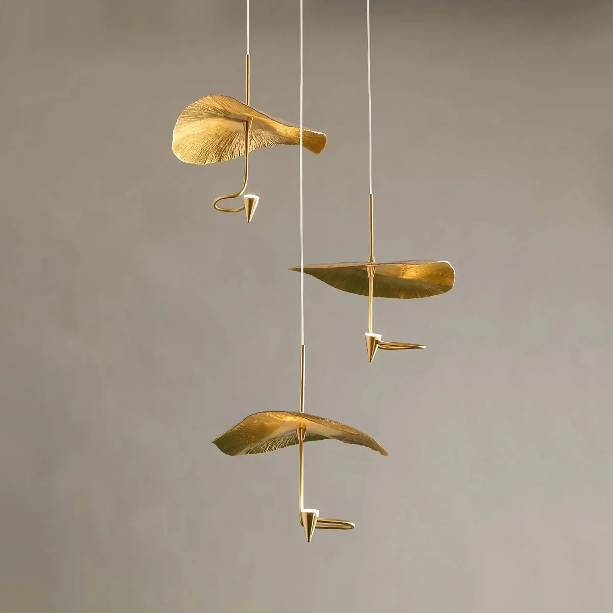 flairel Orlia Brass Lotus Leaf Chandelier