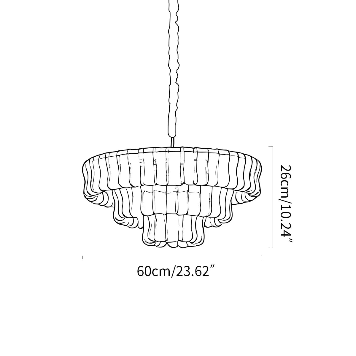 flairel Light Luxury Murano Ring Layered Glass Chandelier