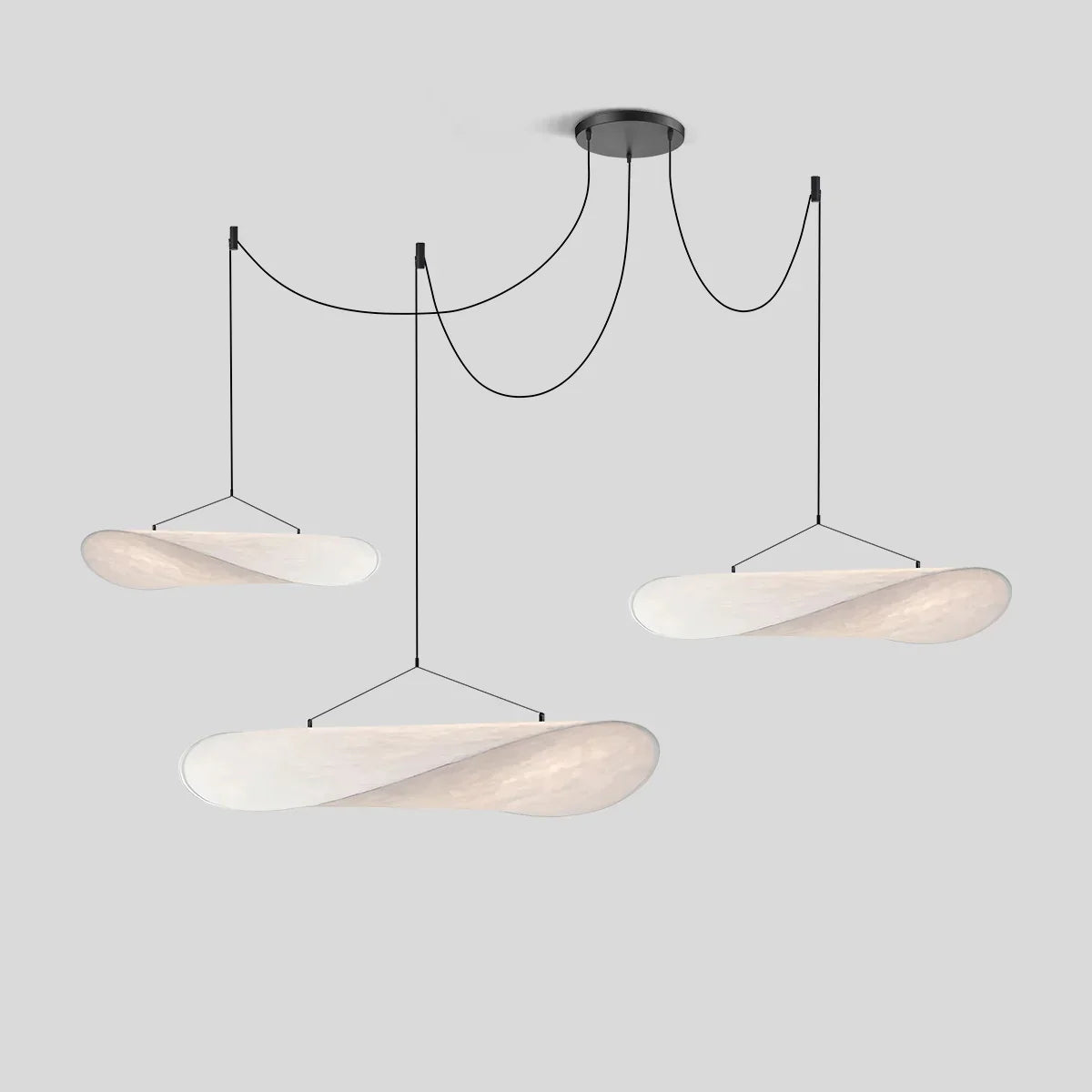 flairel Zen Art Cloud Shape Silk Pendant Light for Living Room