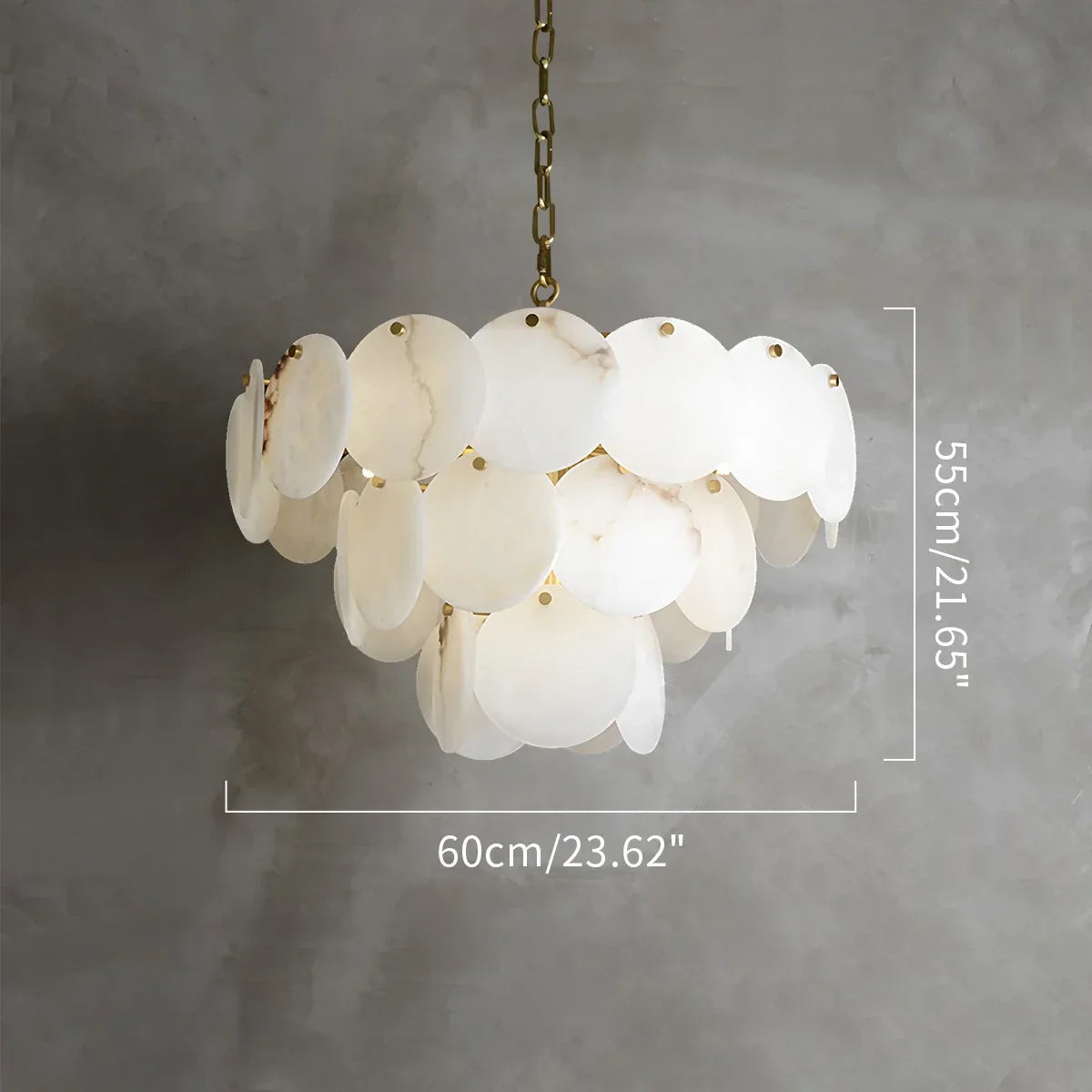 flairel Modern Round Shell Spanish Alabaster Chandelier