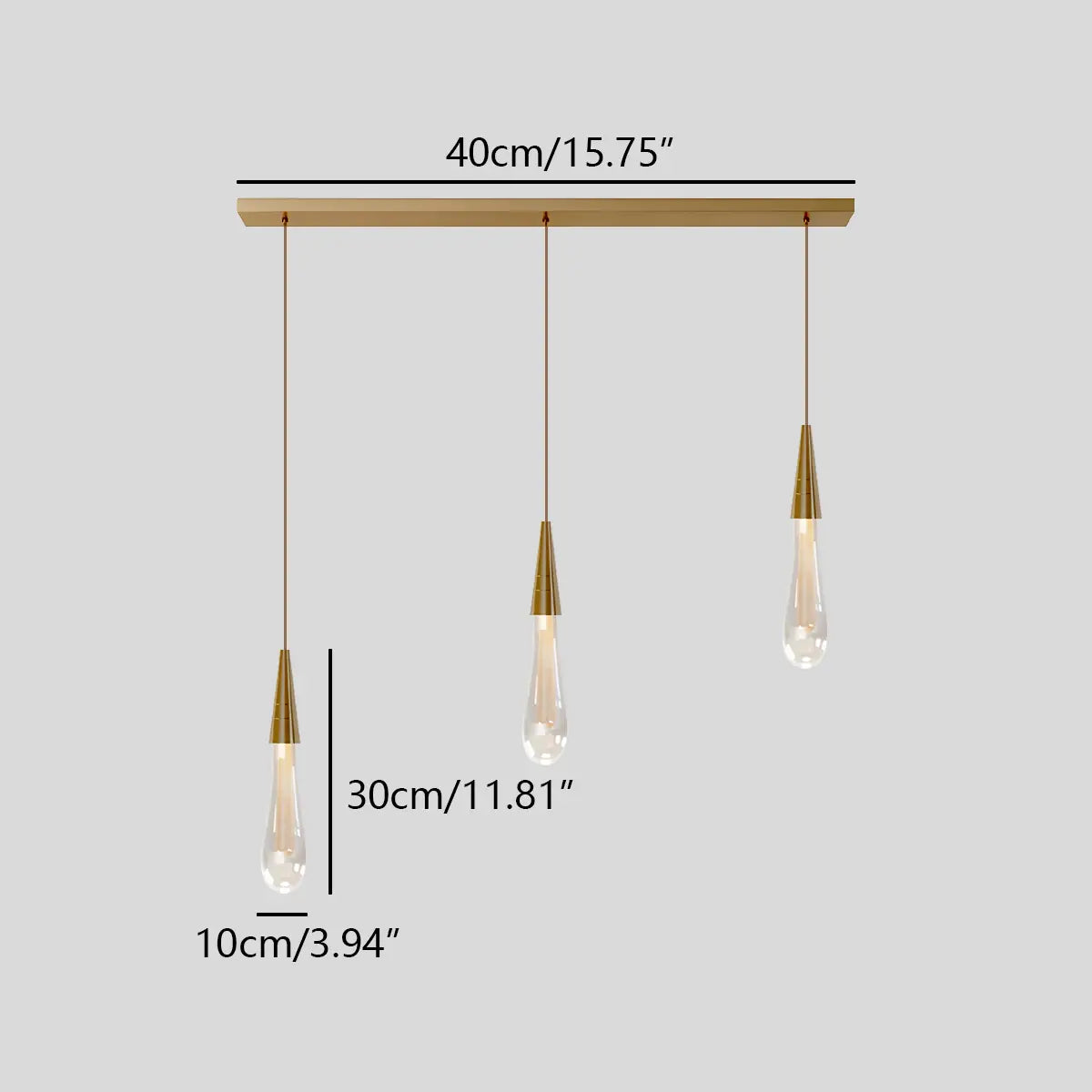 flairel Drop Crystal Chrome Pendant Light for Bedroom