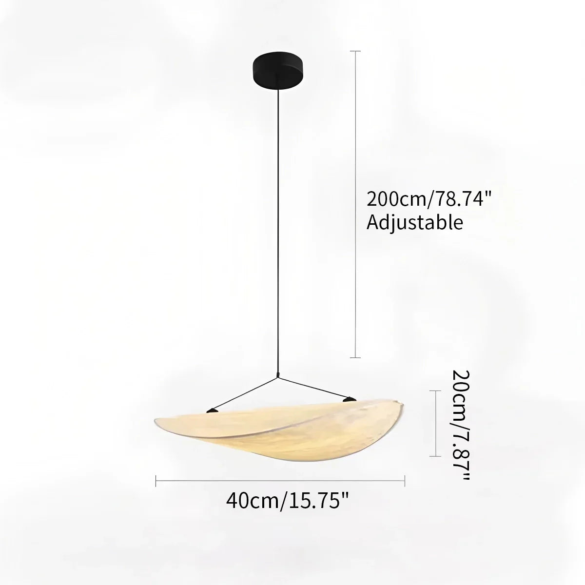 flairel Zen Art Cloud Shape Silk Pendant Light for Living Room