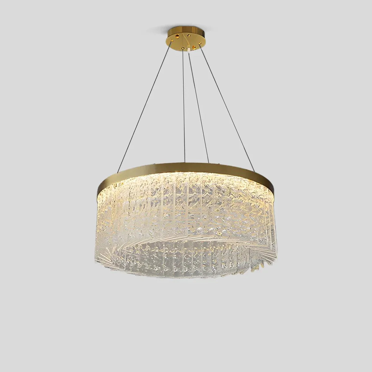 flairel Round Halo Crystal Chandelier for Living Room