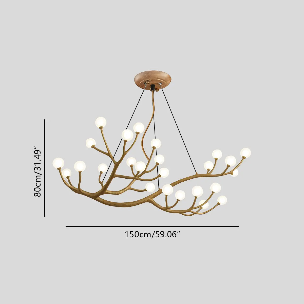 flairel Arvore Branch Glass Chandelier for Dining Room