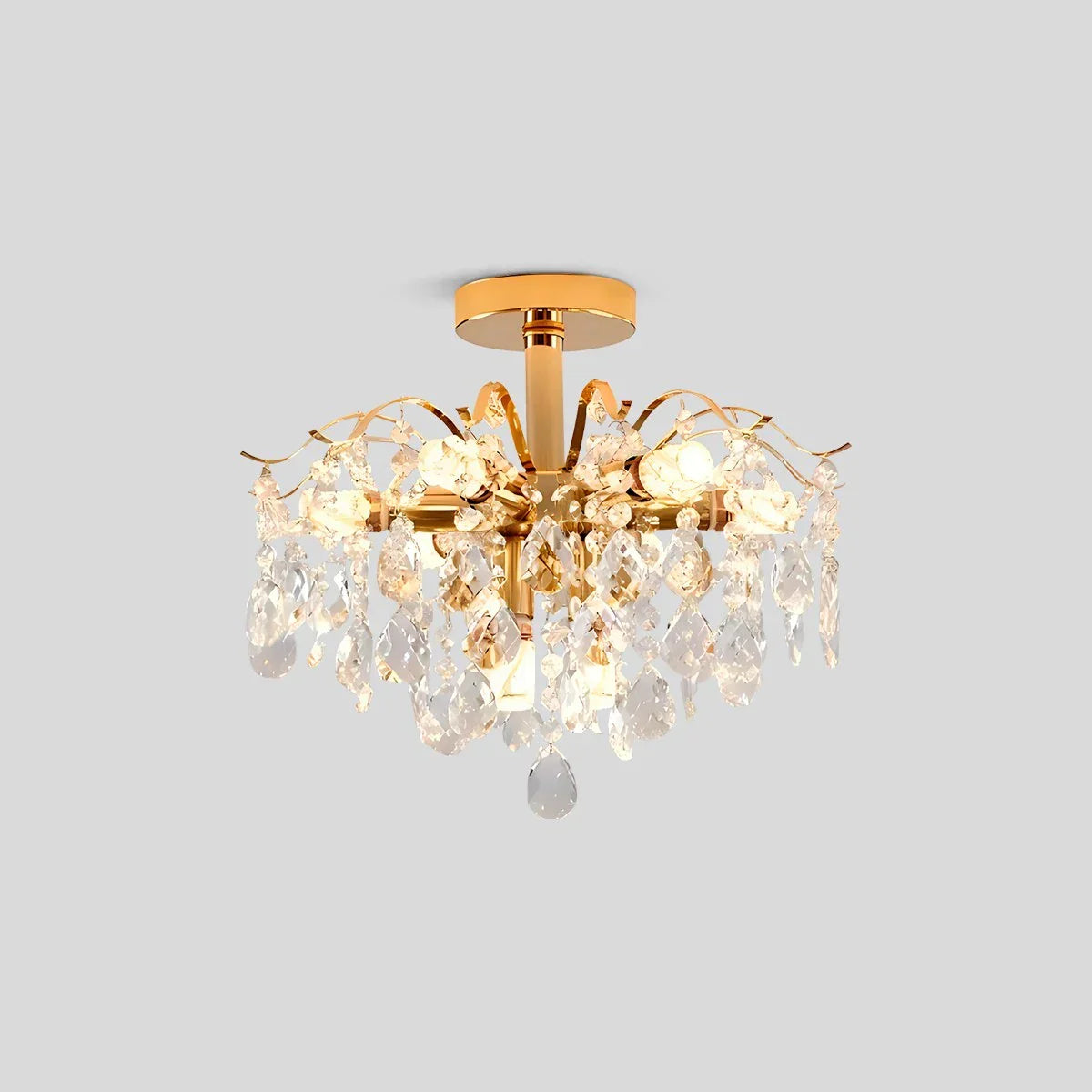 flairel French Vintage Crystal Ceiling Chandelier