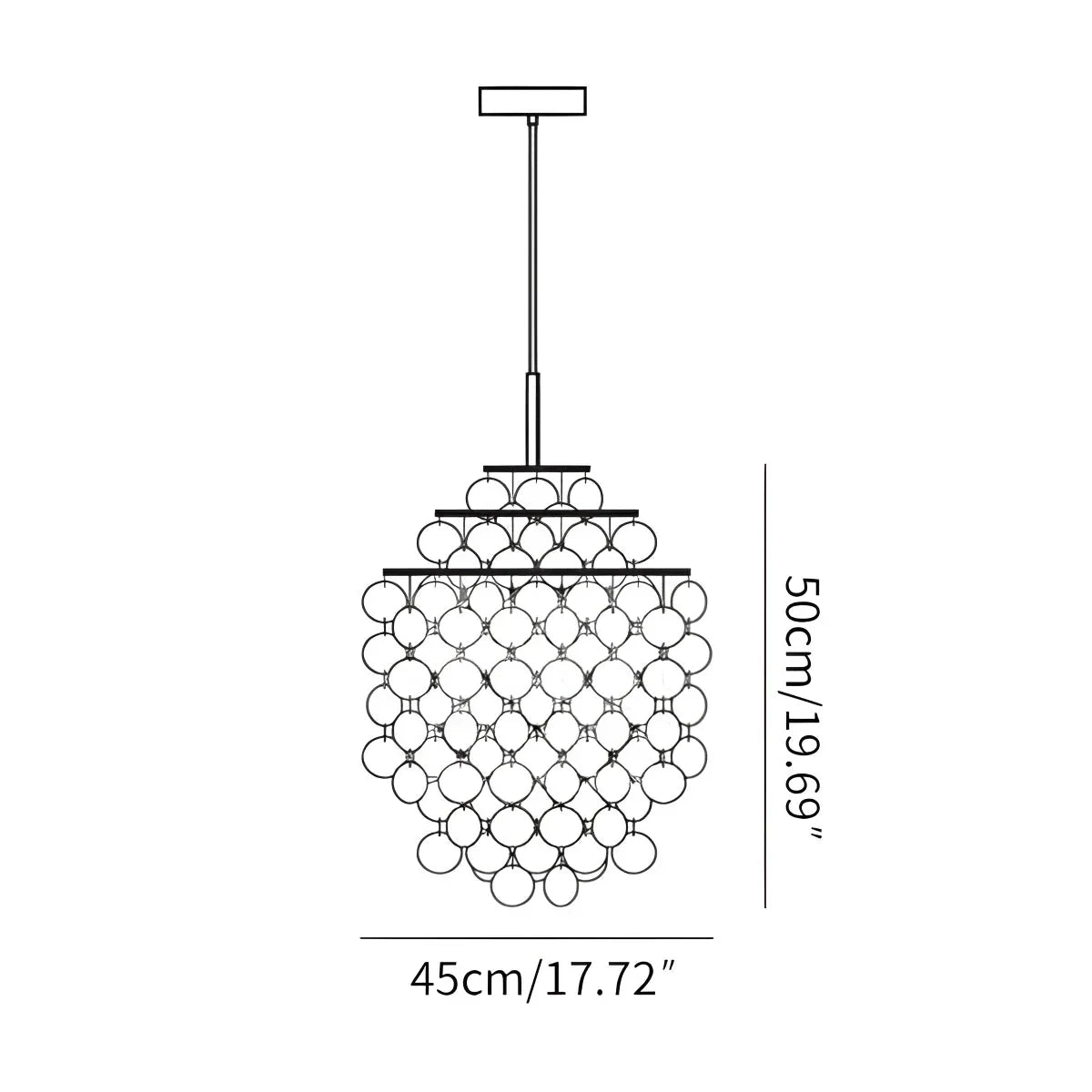 flairel Round Shell Chandelier for Bedroom Living Room