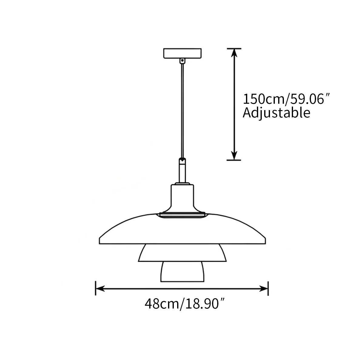 flairel Danish Designer Glass Pendant Lamp for Kitchen