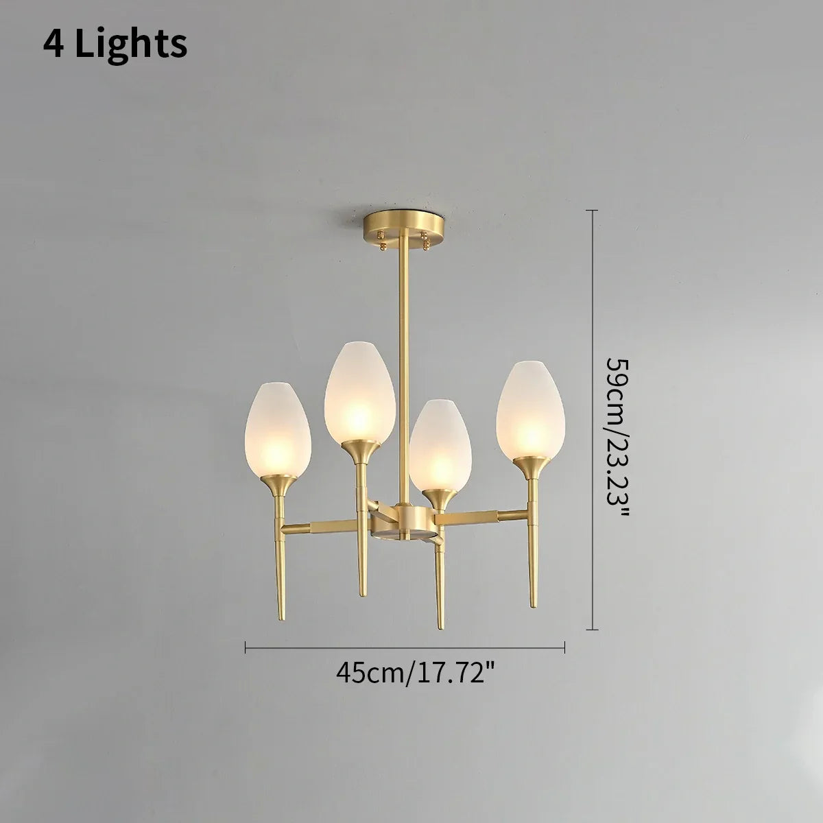 flairel American All-Copper Bud Glass Chandelier