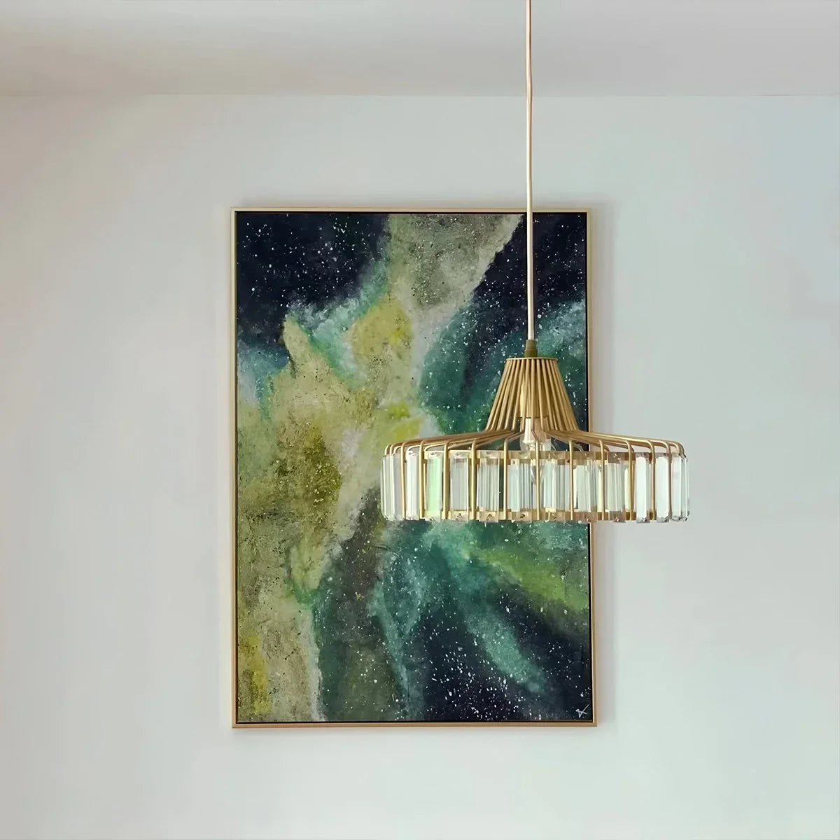 flairel Modern Iron Art Glass Pendant Lamp for Kitchen