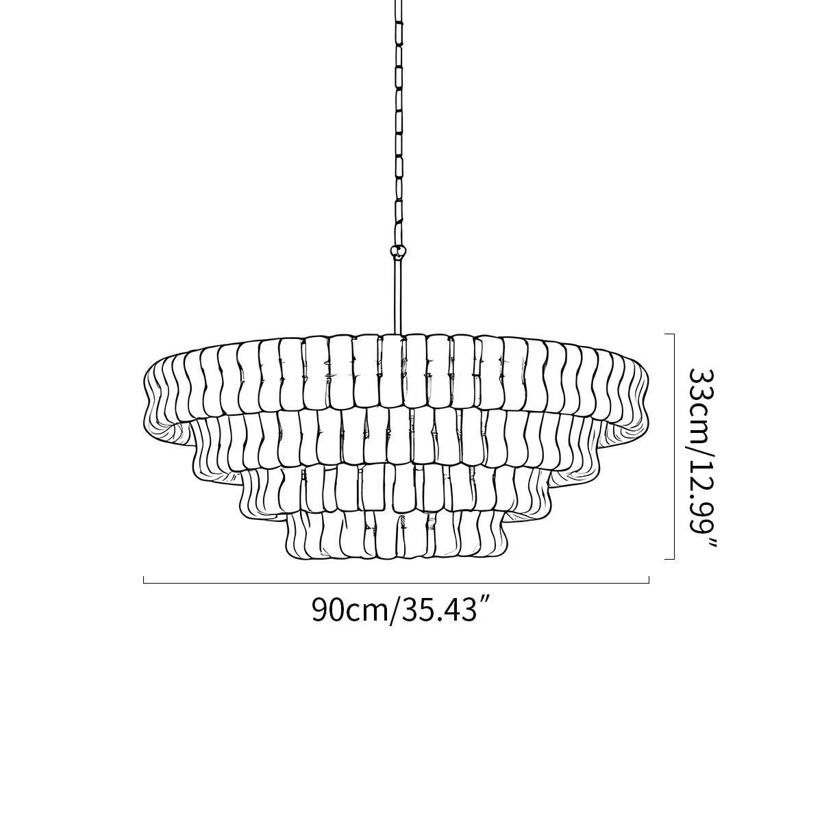 flairel Light Luxury Murano Ring Layered Glass Chandelier