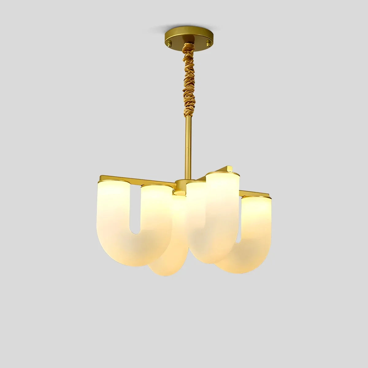 flairel U-Shaped Milk Glass Chandelier