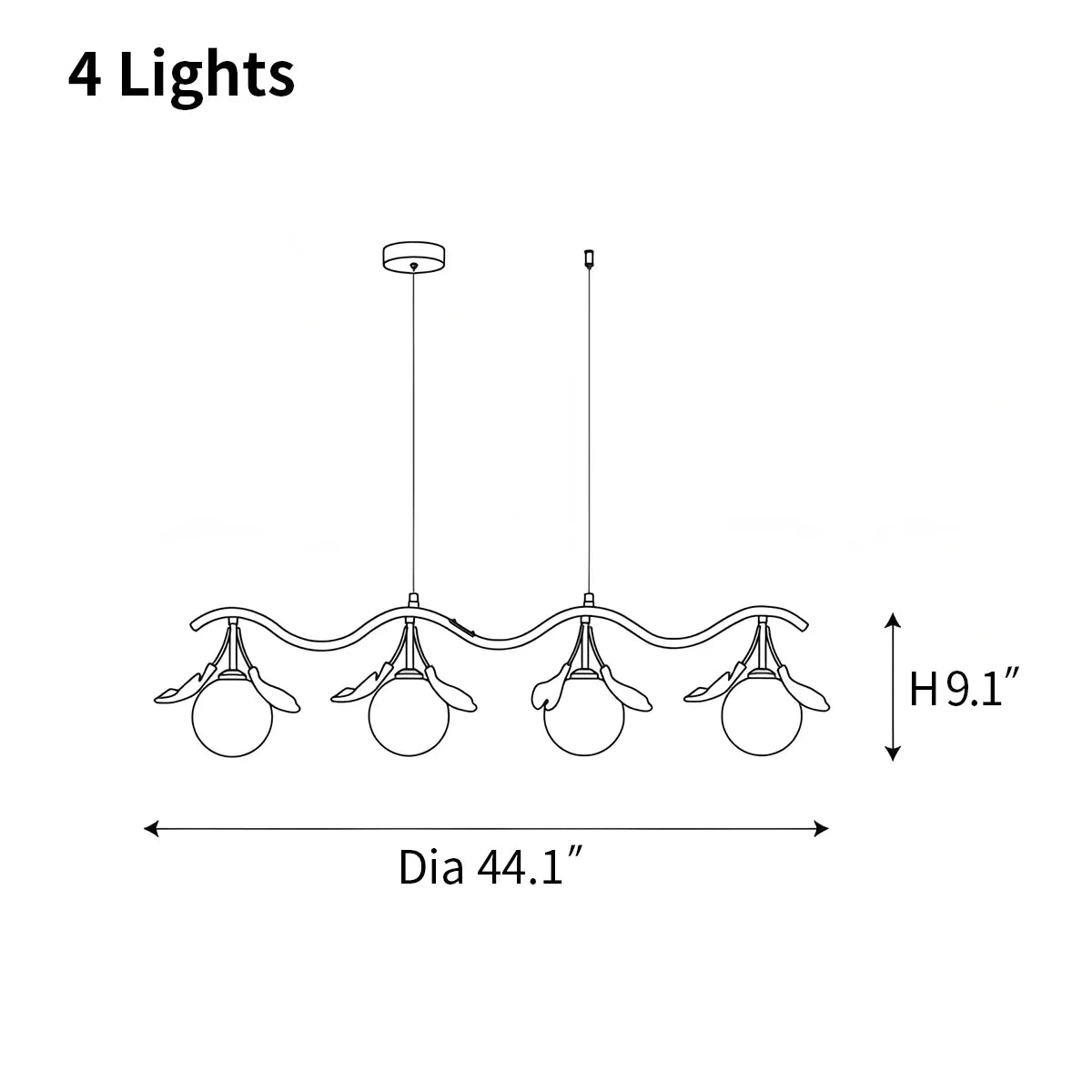 flairel Evander Ginkgo Chandelier for Dining Area