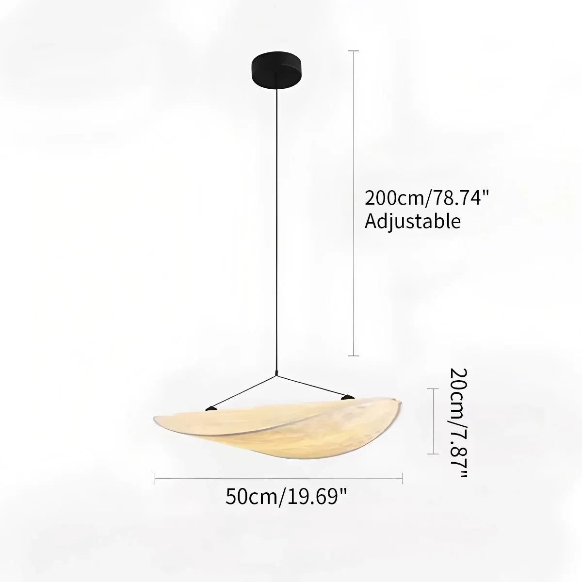 flairel Zen Art Cloud Shape Silk Pendant Light for Living Room
