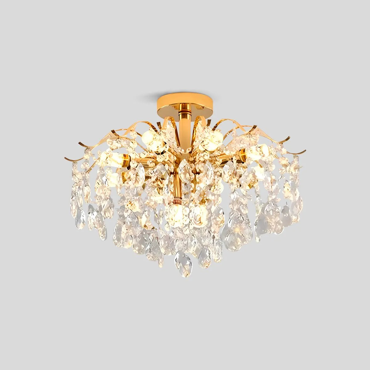 flairel French Vintage Crystal Ceiling Chandelier