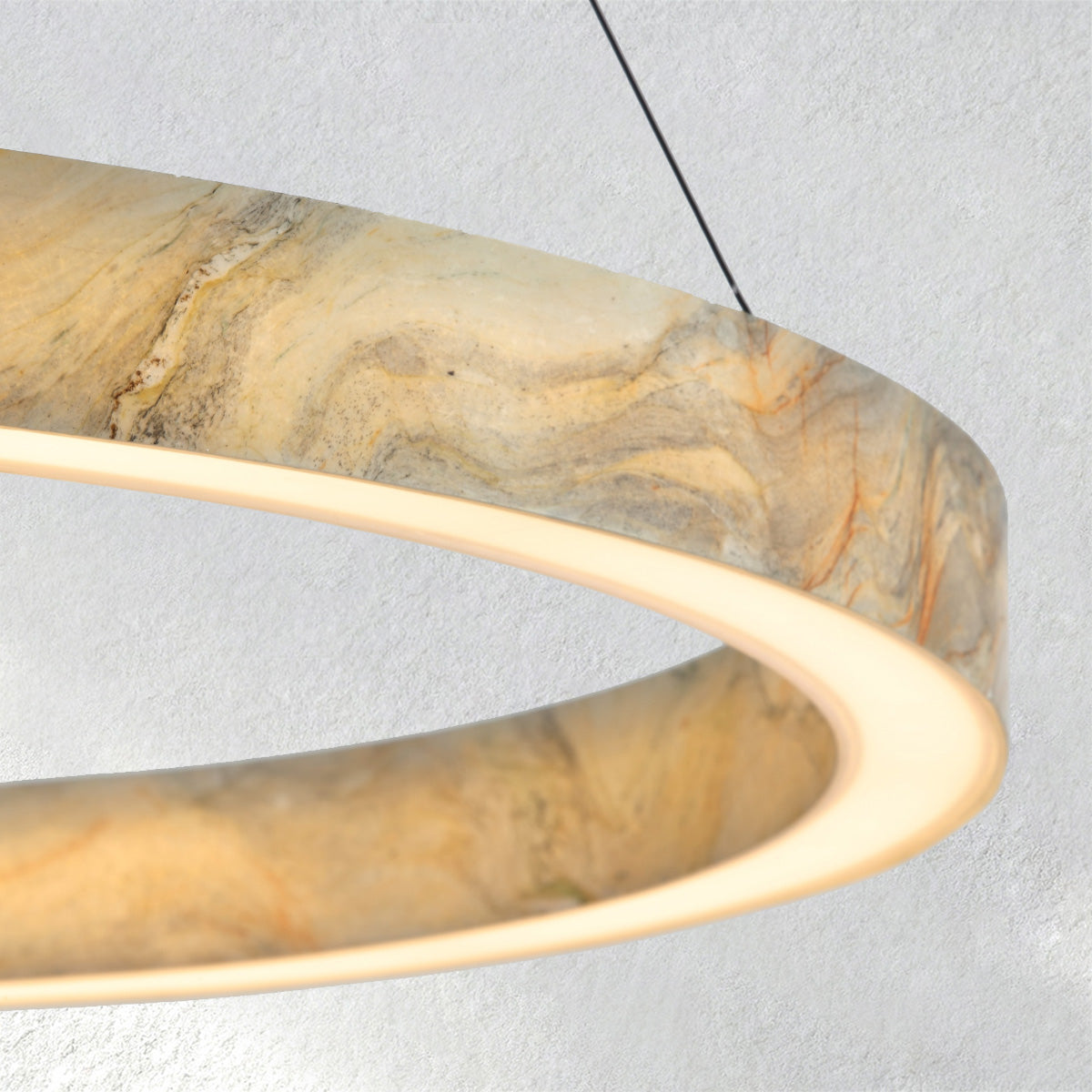 flairel Alabaster StoneGlow Round Chandelier